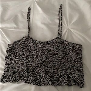 American Eagle cheetah print smocked tank top
